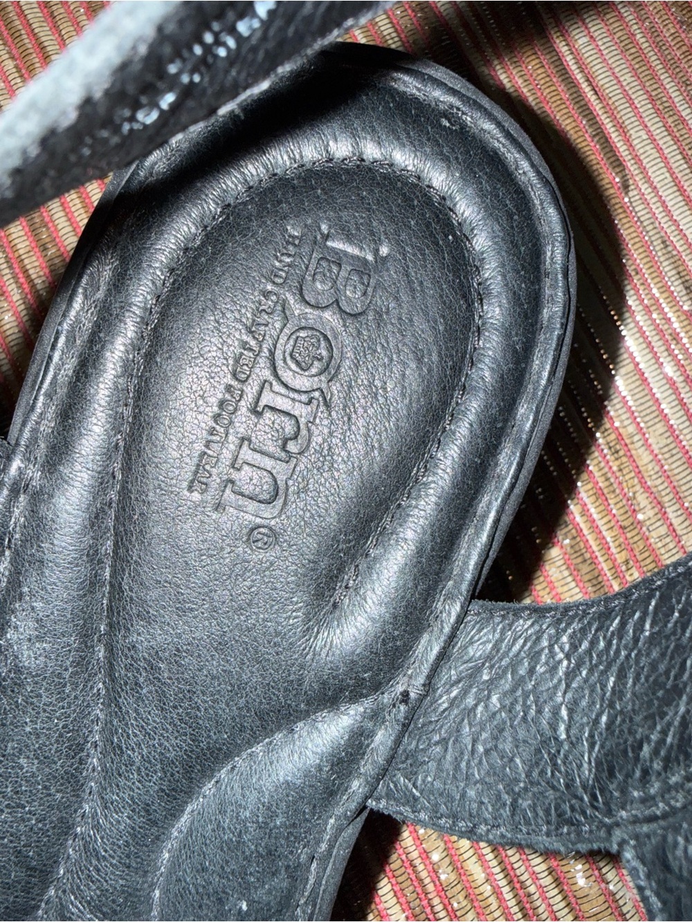 Born Black Leather Wedge Sandals - Picture 5 of 7